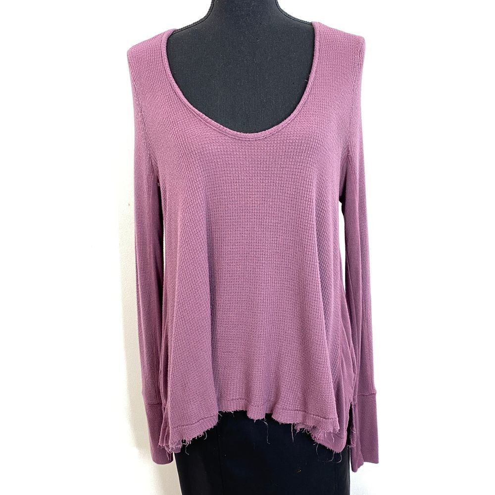 We The Free Waffle Knit Thermal Scoop Neckline Long‎ Sleeve Tunic Small